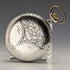 Swiss made antique Leonidas pocket watch flower sculpture silver side hunter case works well